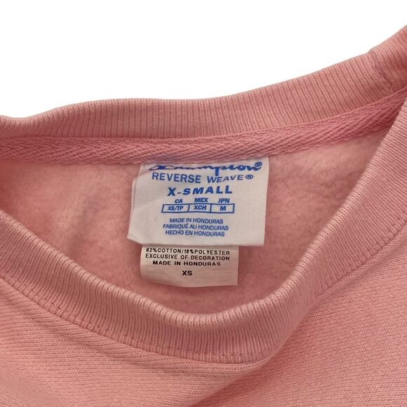 Champion Reverse Weave Sweatshirt Solid Pink Long Sleeve Crew Neck Size XS Retro - Picture 5 of 8